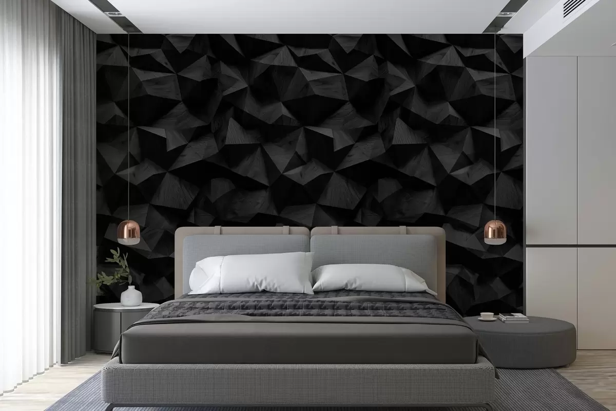 fototapet imitație de perete cu relief unghiular din lemn de culoare închisă w04632v1