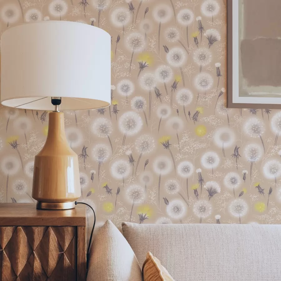 fototapet Păpădii și semințe pe un fundal de piersici a00790v1