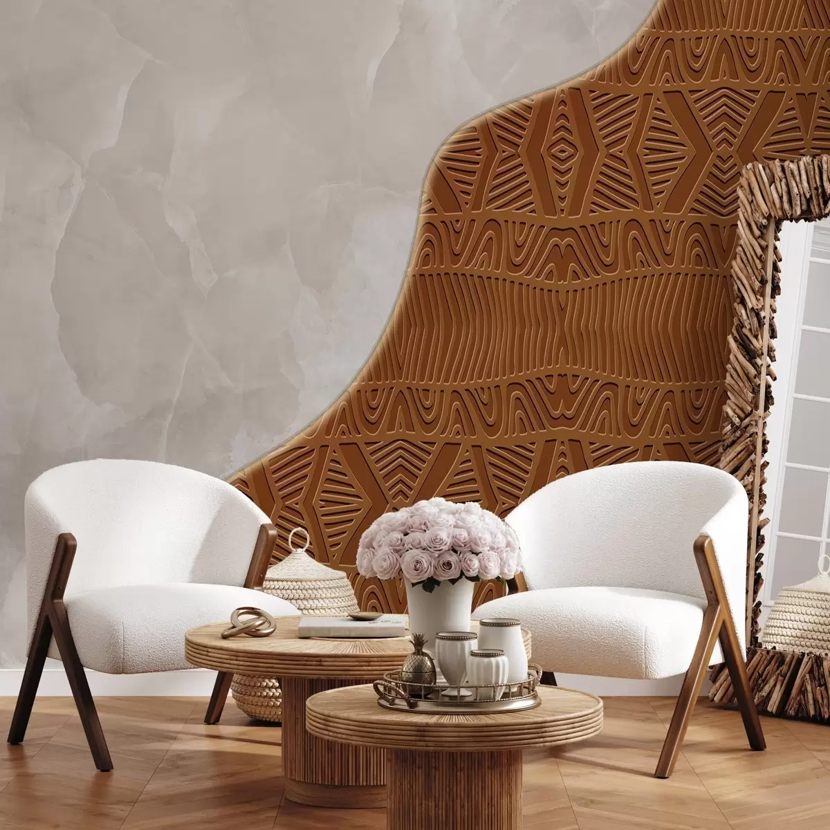 fototapet Ornament și beton w04664