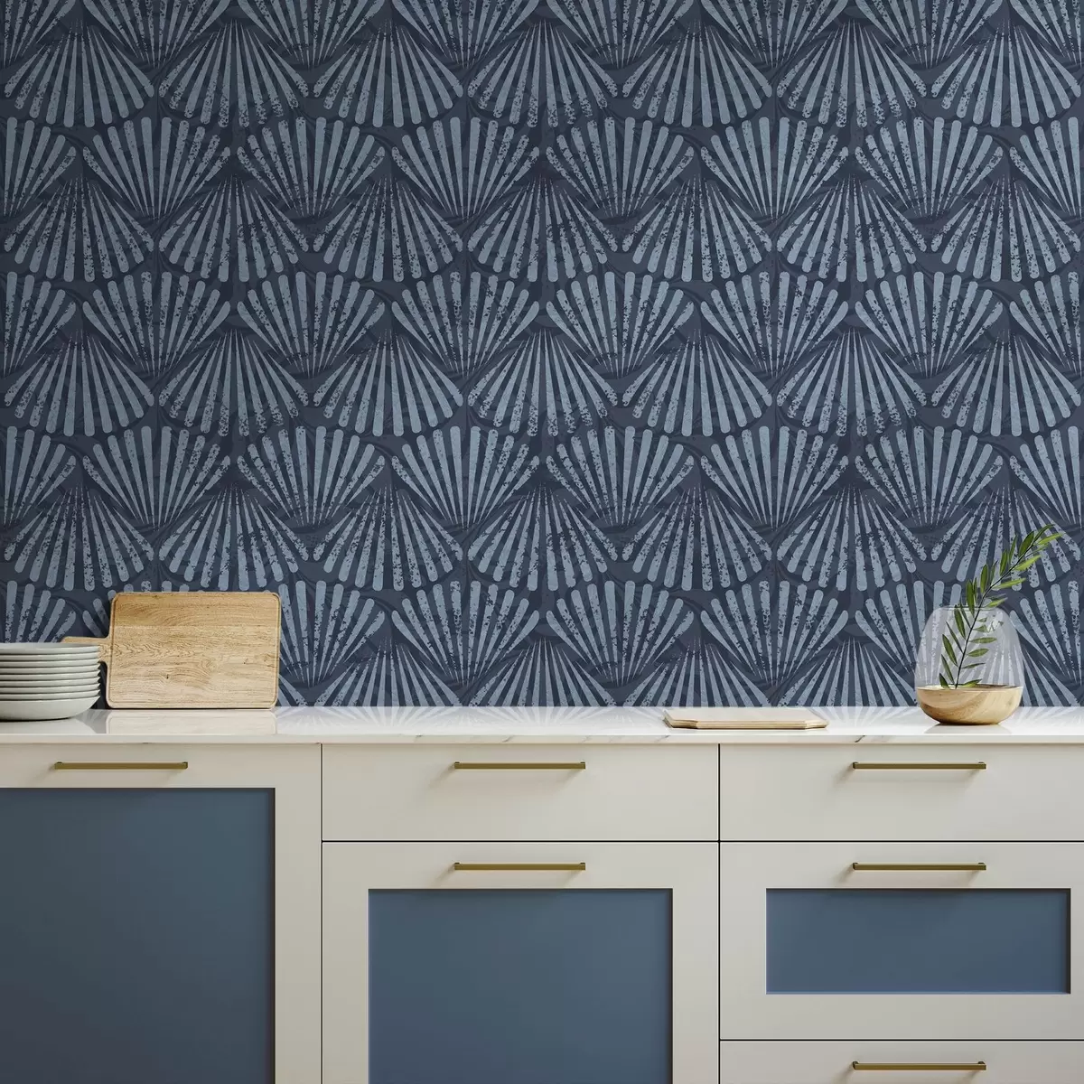 Wallpaper Raze abstracte în nuanțe de albastru, motiv dinamic a00710