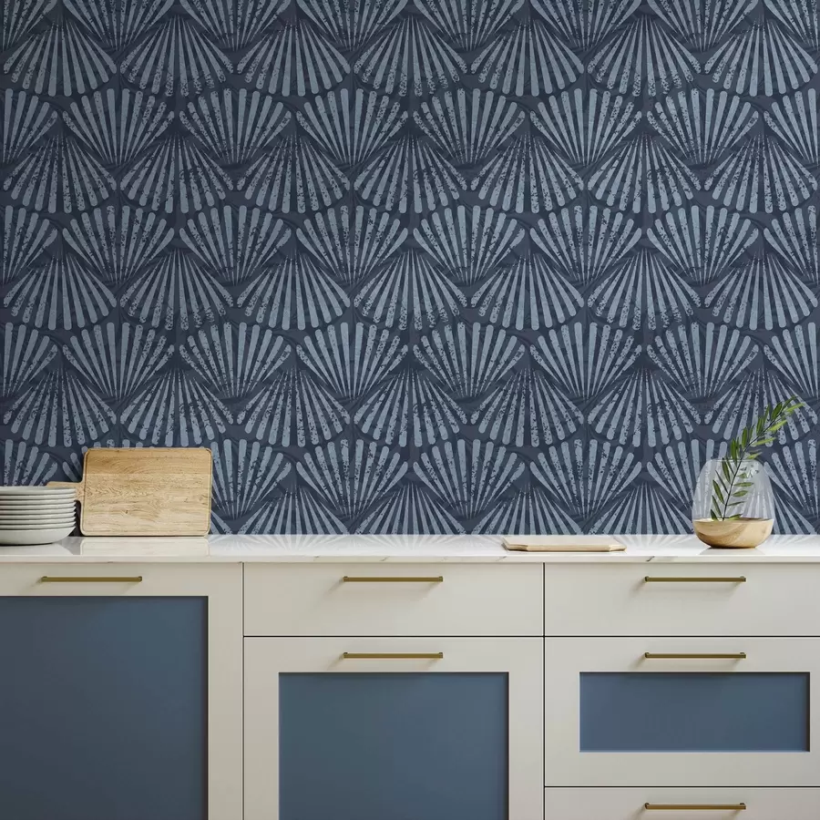 fototapet Raze abstracte în nuanțe de albastru, motiv dinamic a00710