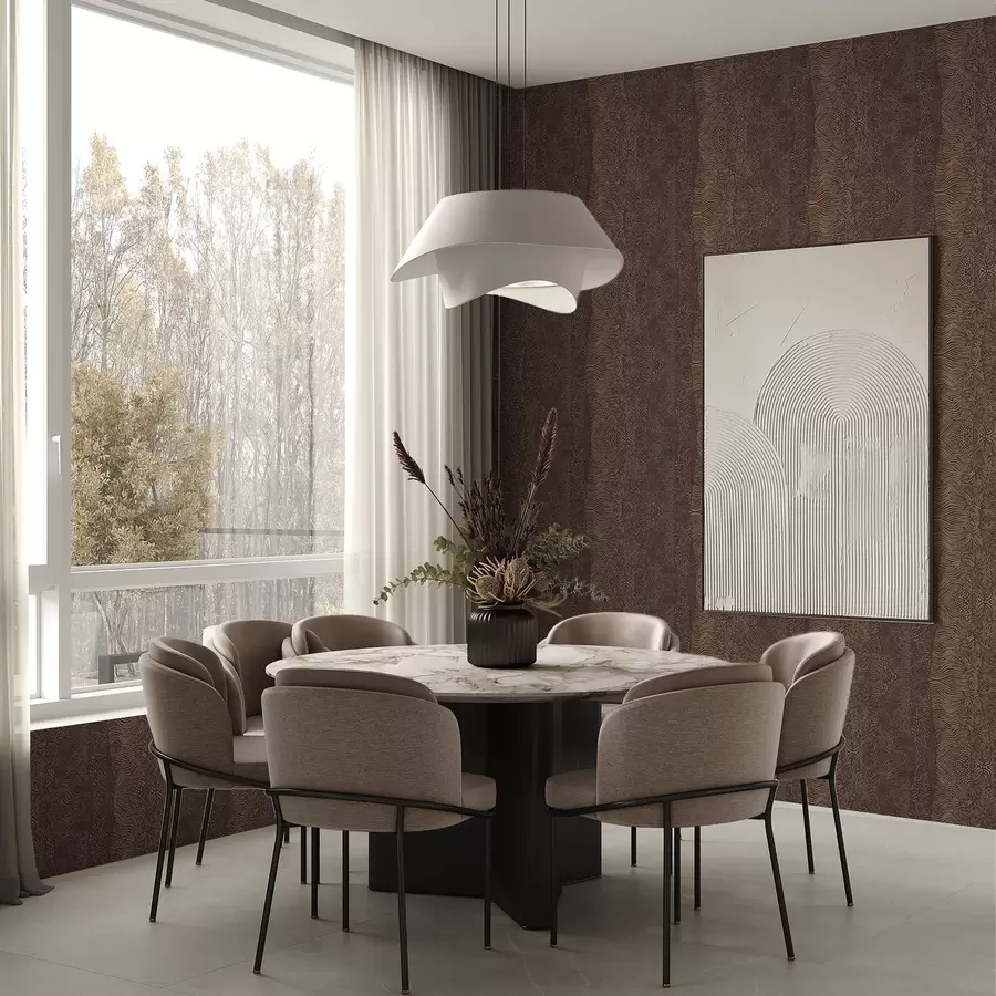 fototapet Model abstract ondulat în tonuri calde de maro a00804v1