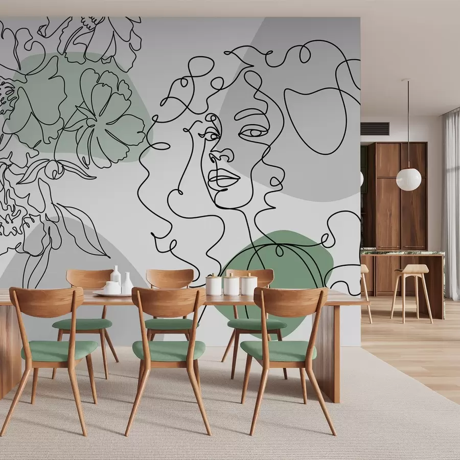 fototapet Fata în rânduri w04724v1