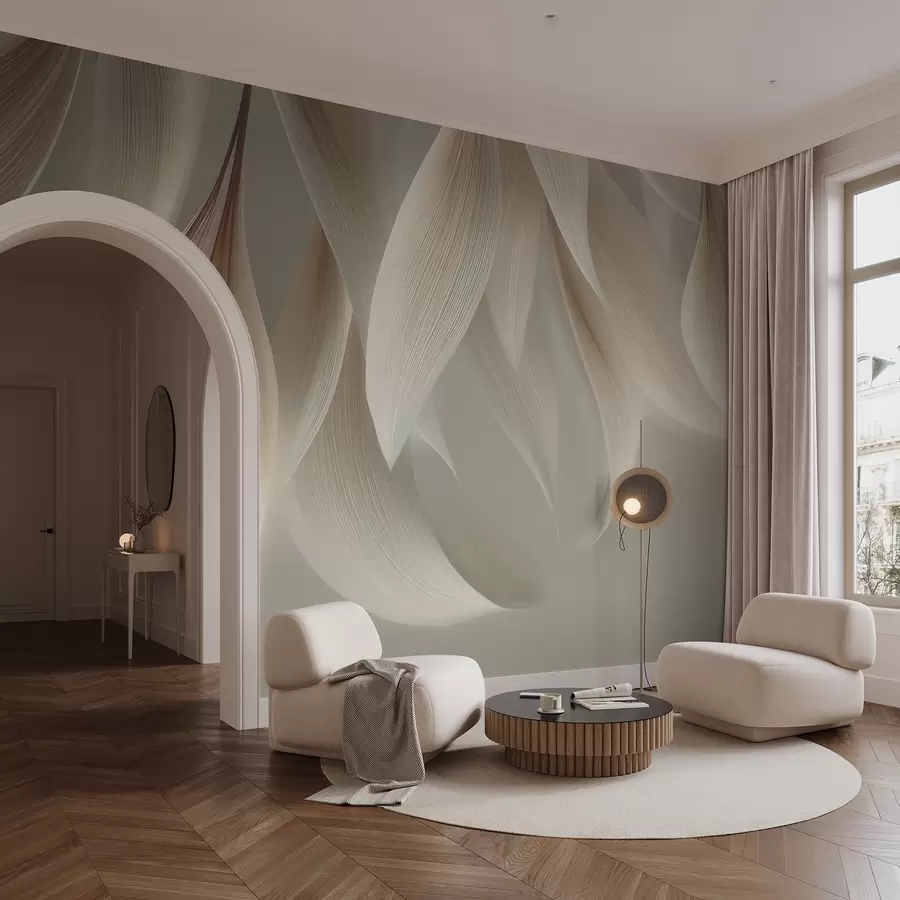 fototapet Frunze atârnate cu contur stilizat w04706