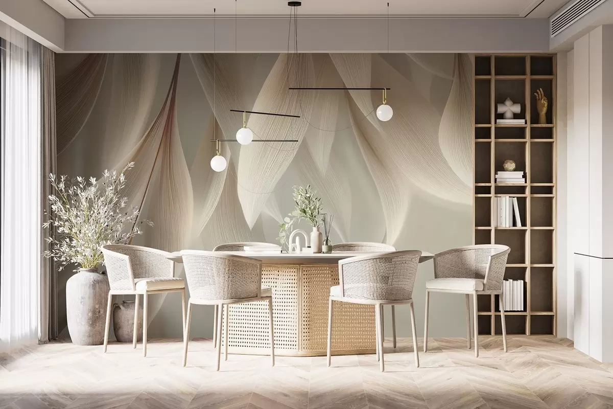 fototapet Frunze atârnate cu contur stilizat w04706