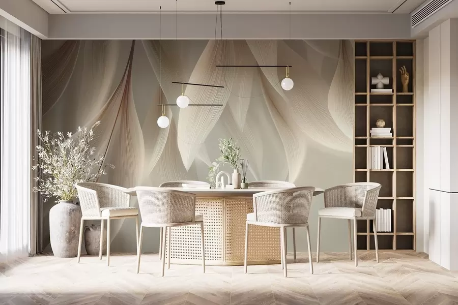 fototapet Frunze atârnate cu contur stilizat w04706