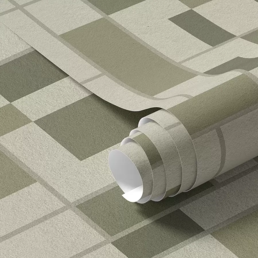 fototapet Model geometric în nuanțe de verde a00769