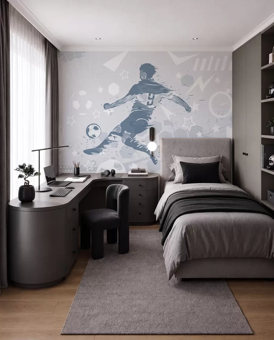 fototapet Jucător de fotbal, sport w04763v1