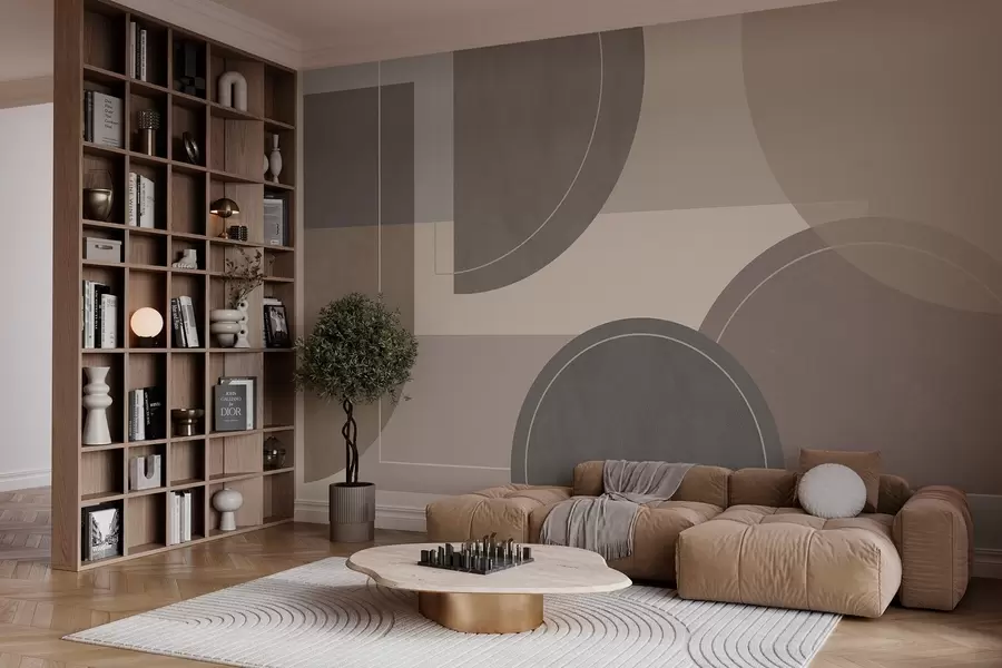 fototapet geometrie modernă în culori naturale w04811
