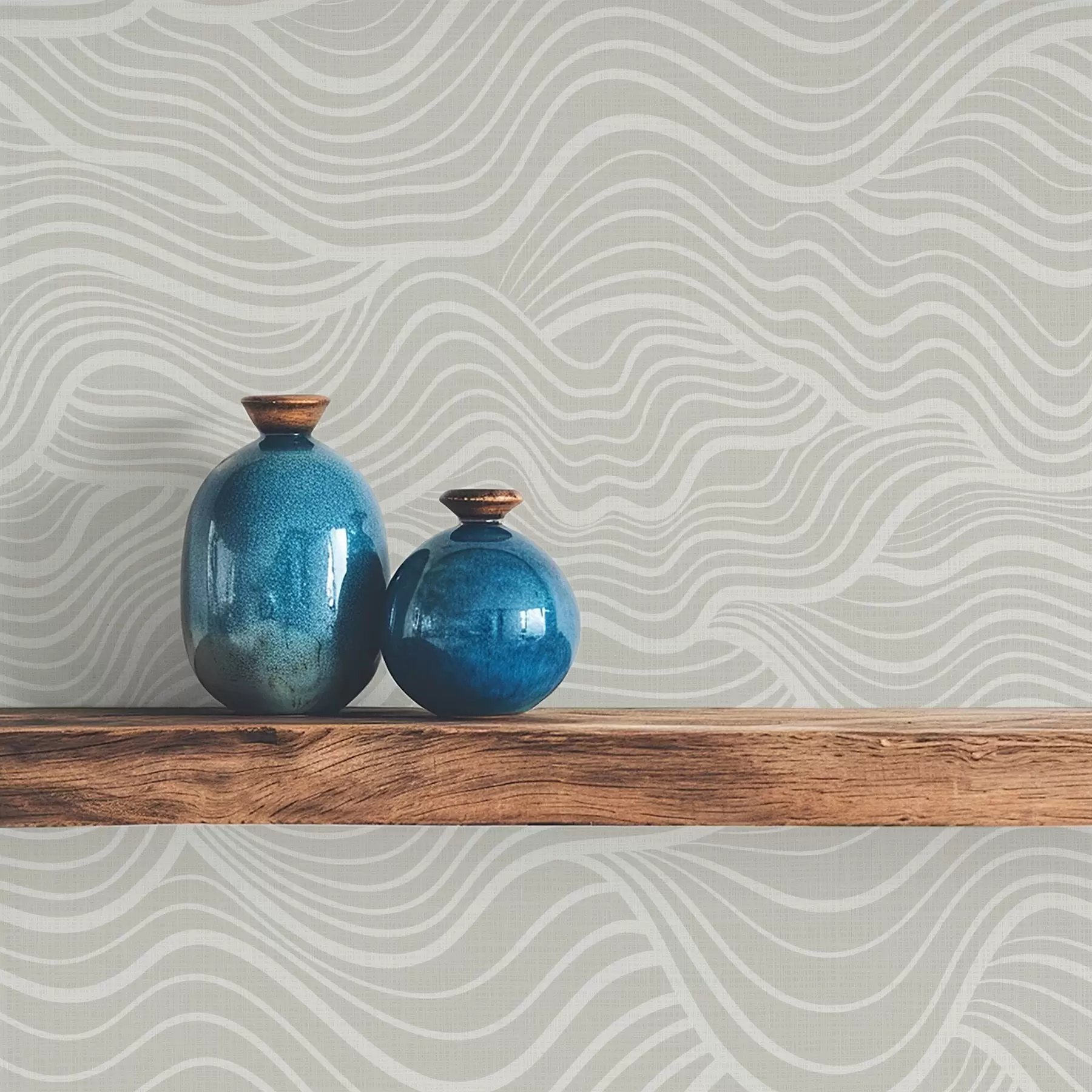 fototapet Valuri pe fundal gri-măsliniu cu textură de țesătură a00681