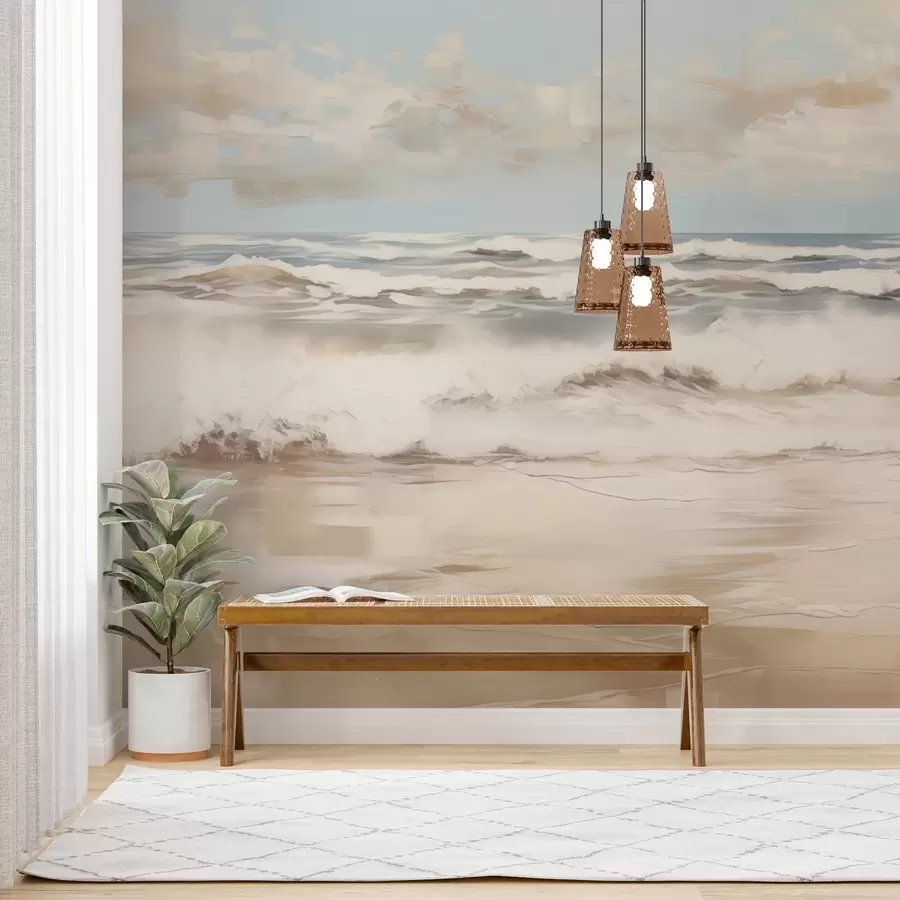 fototapet Peisaj marin în culori pastelate w04836