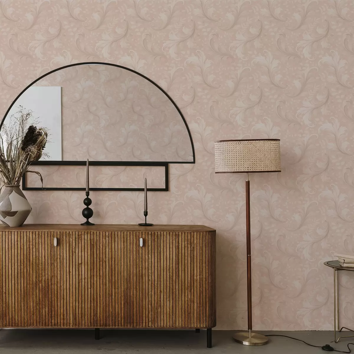 Wallpaper Volute de acant pe fond bej cald a00772