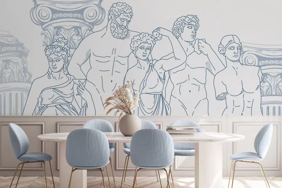 fototapet Oamenii antici și coloanele w04865