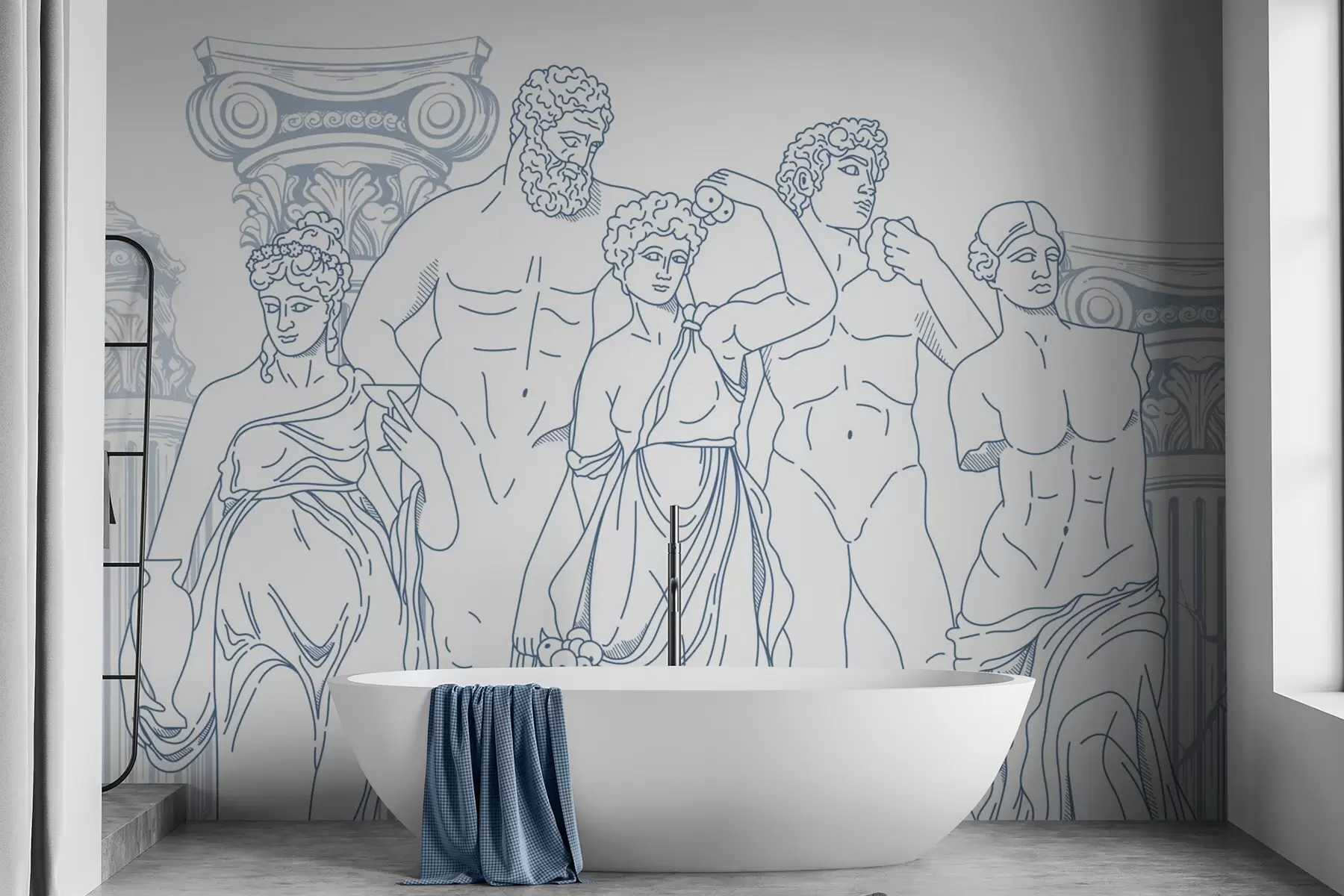 fototapet Oamenii antici și coloanele w04865