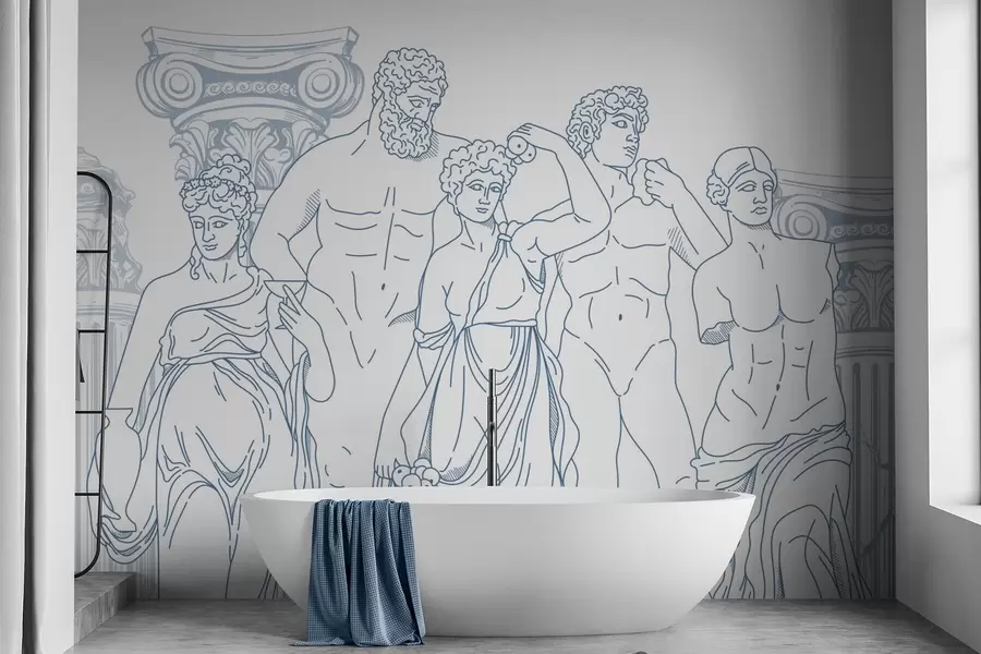 fototapet Oamenii antici și coloanele w04865