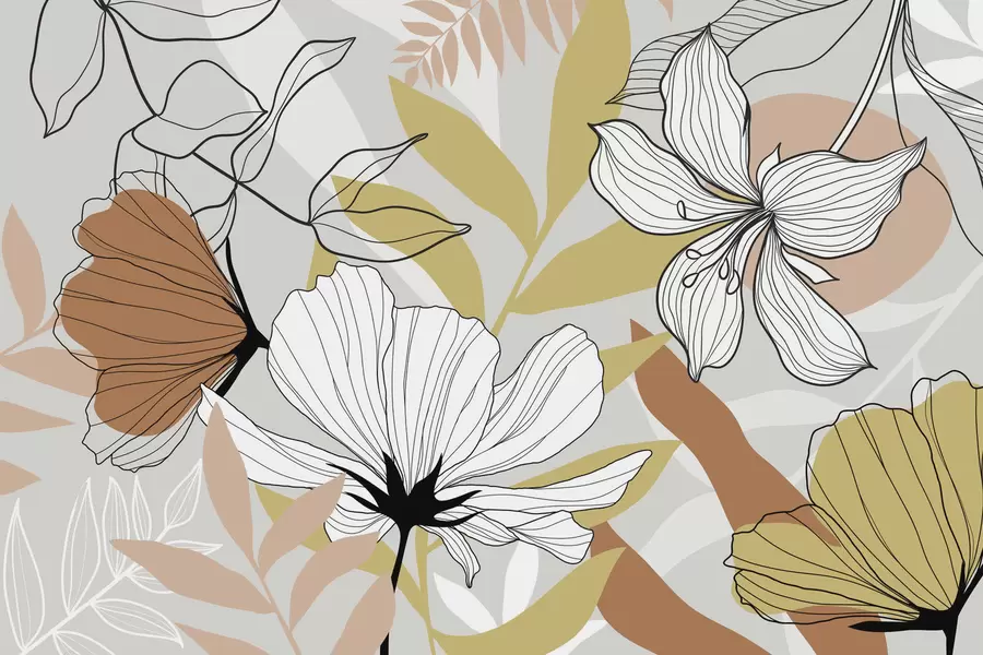 fototapet Plante și flori abstracte w04898