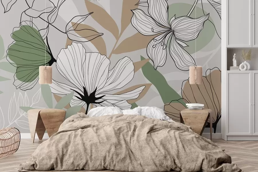 fototapet Plante și flori abstracte w04898v2