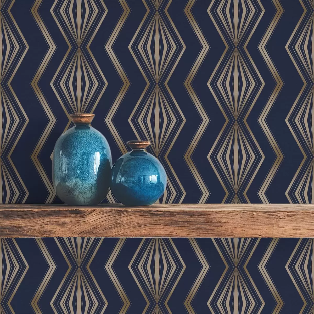 Wallpaper Model geometric cu romburi albastre închise a00973