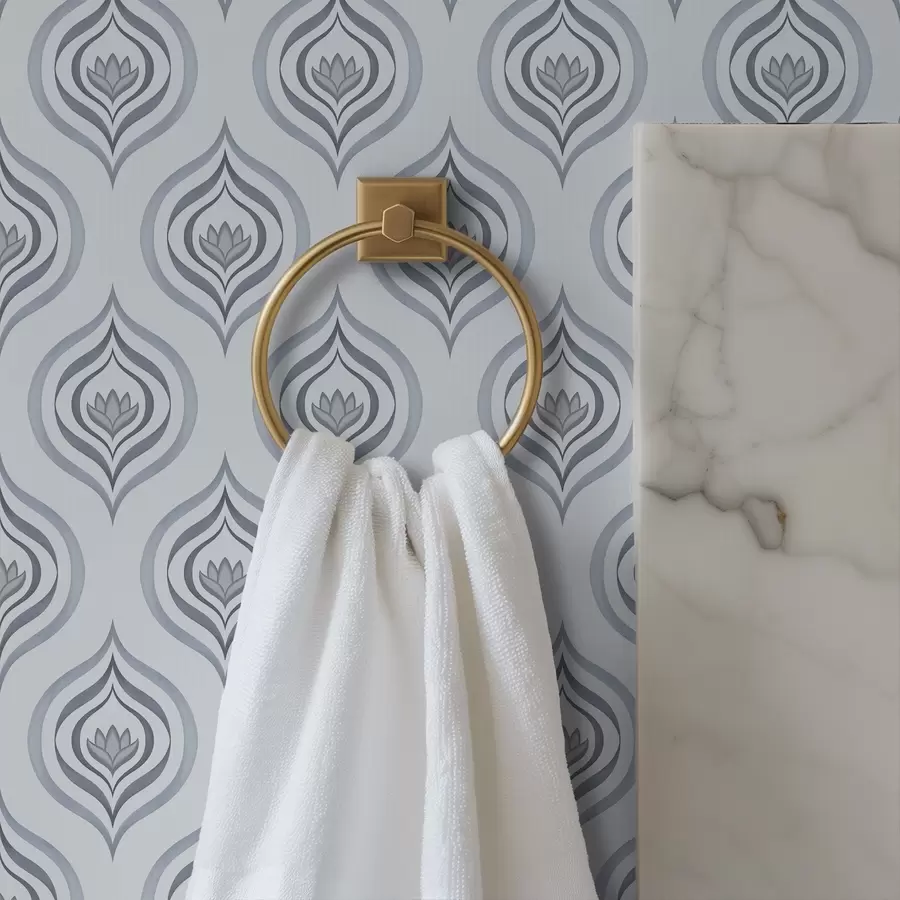 fototapet Motiv cool cu o floare în tonuri de gri-albastru a00977v3