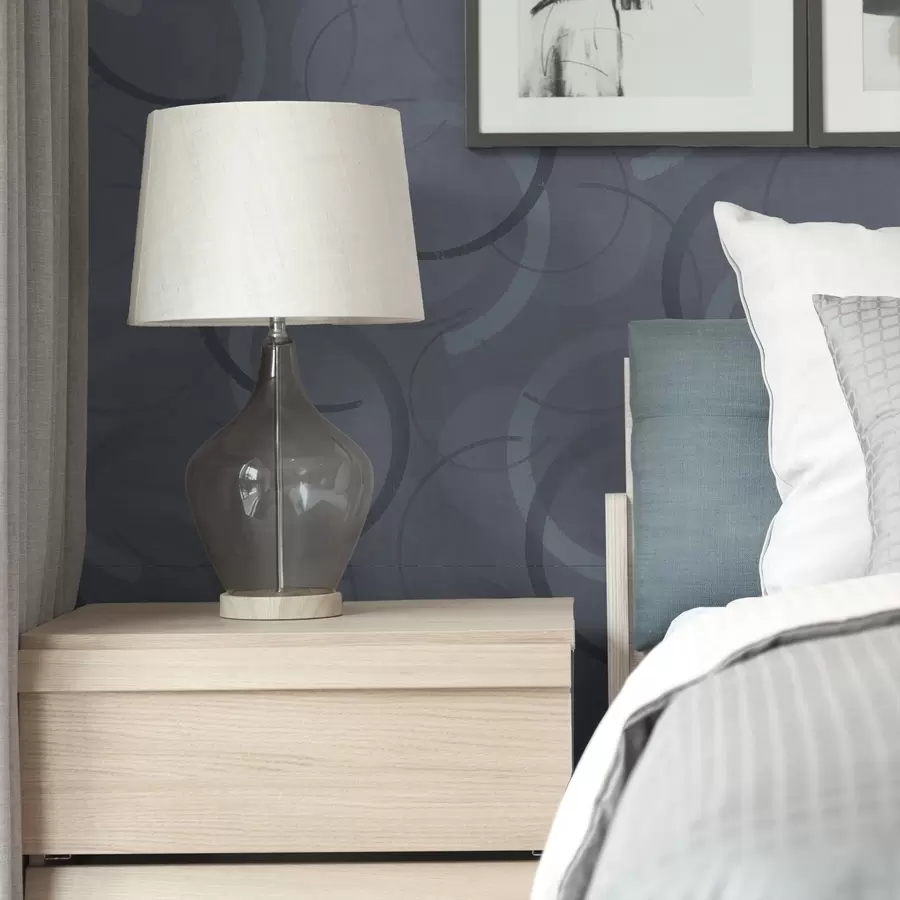 fototapet Semicercuri și cercuri delicate într-o paletă rece de culori gri-albastru a00980