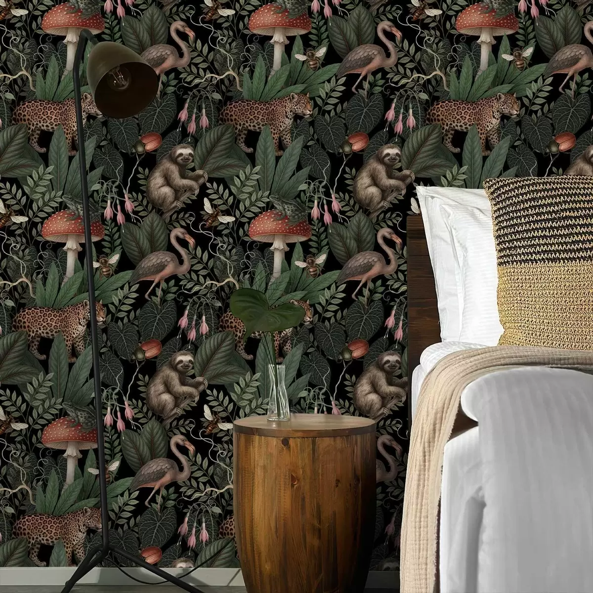 Wallpaper Locuitori ai junglei nocturne, în vegetație luxuriantă și detaliată a00896