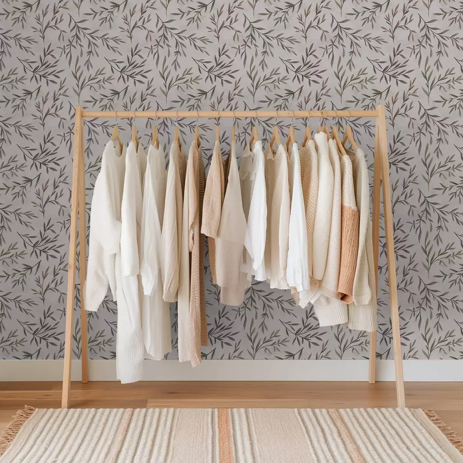 fototapet Ramuri multicolore cu frunze pe un fundal deschis a00936v3