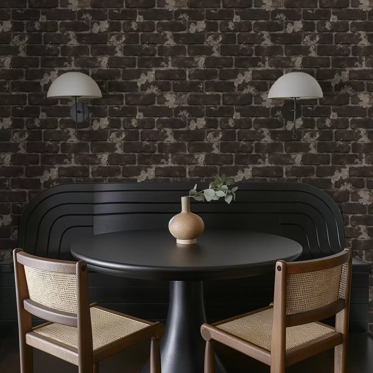 Wallpaper Zid vechi din cărămidă întunecat, cu porțiuni uzate a01030