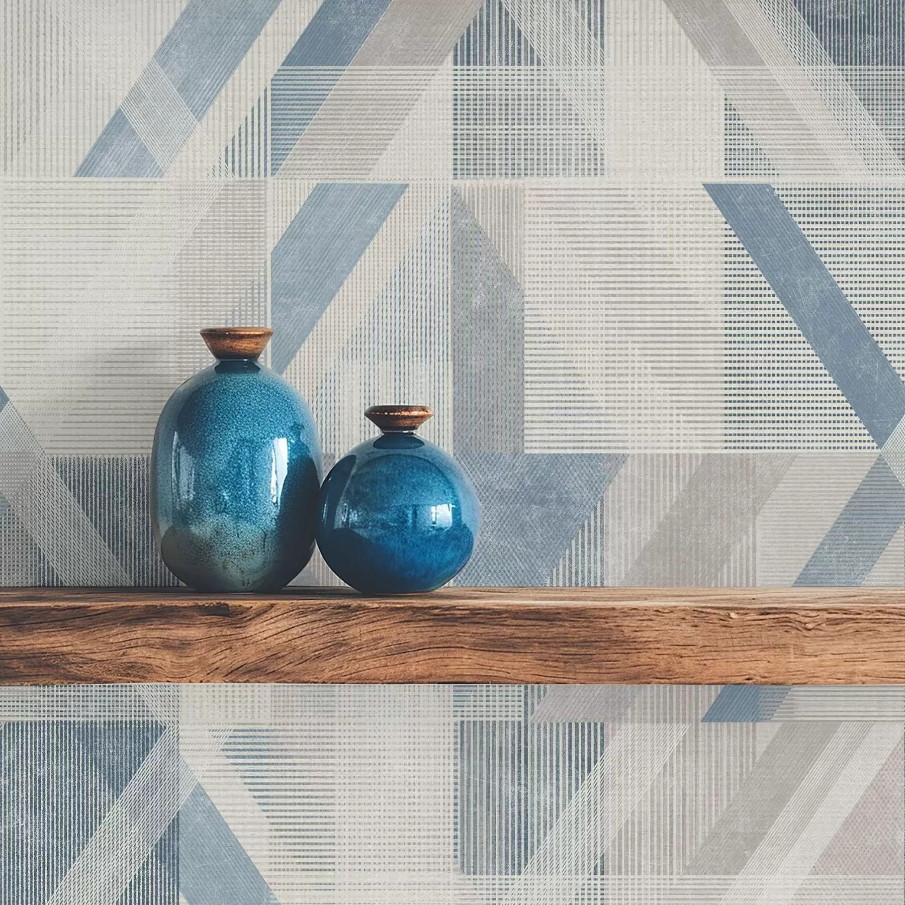 fototapet Design geometric în tonuri reci de albastru-gri a01055v1