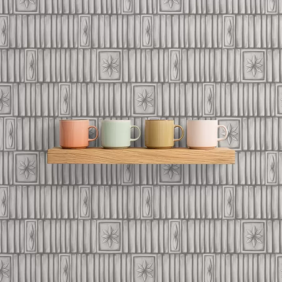 fototapet Panouri verticale în relief cu inserții grafice florale a01058