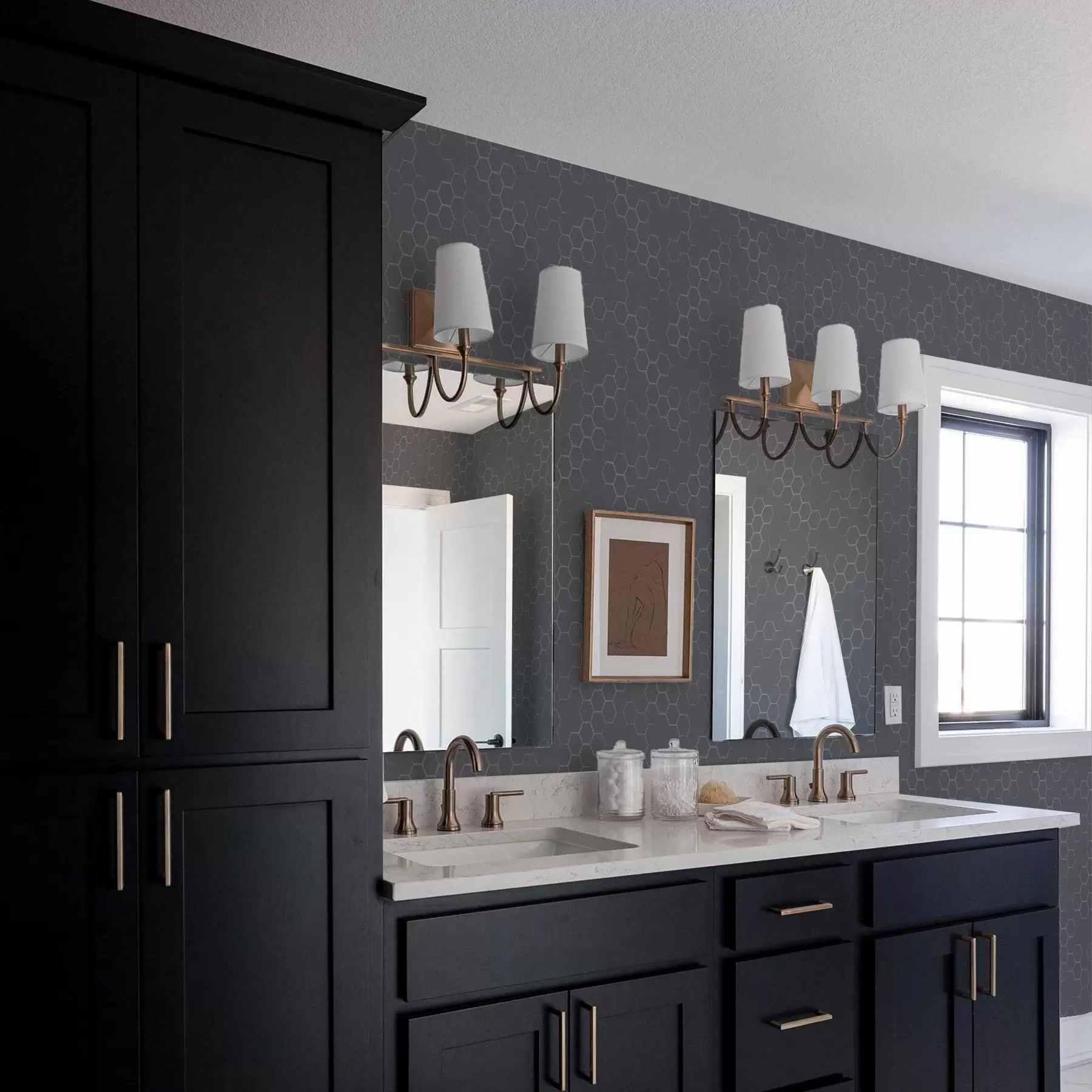 fototapet Model fagure de grafit închis la culoare, cu profunzime a01061v1