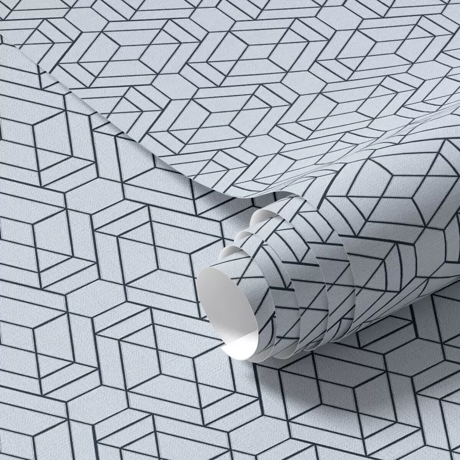 fototapet Model geometric albastru deschis cu cuburi a01066