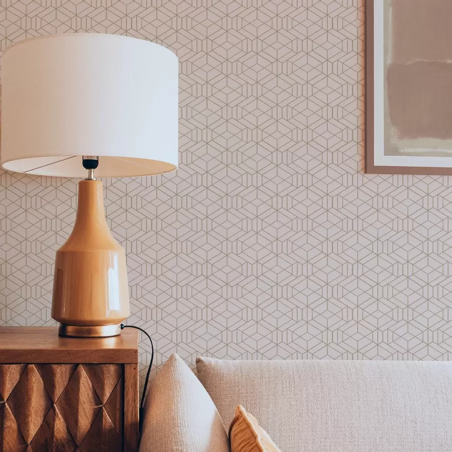 fototapet Fundal bej cald cu cuburi grafice fine a01067v3