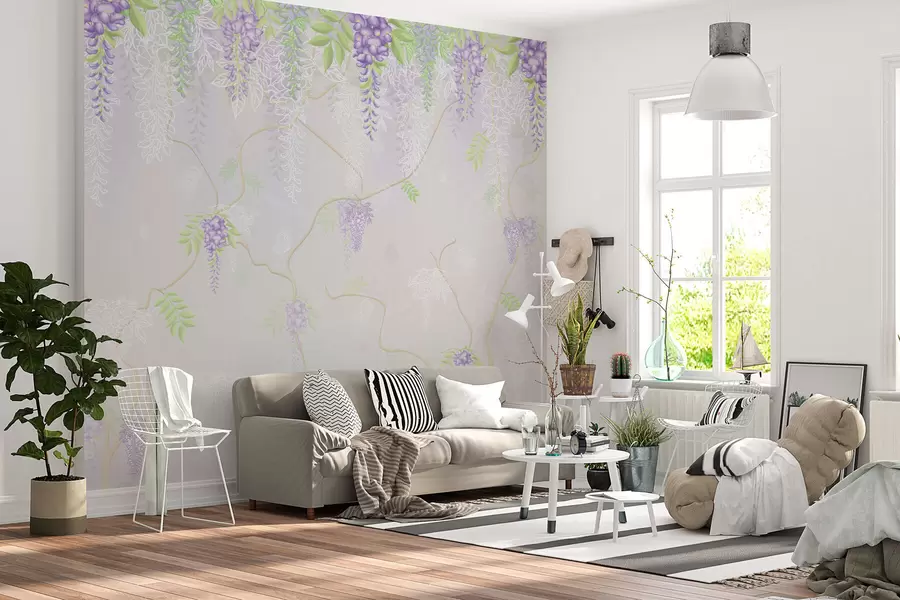 fototapet Design floral elegant în nuanțe pastelate w01685