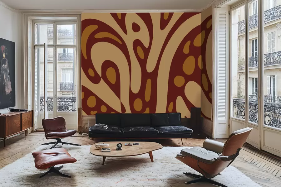 fototapet Model abstract cu forme maro și bej w05071v2