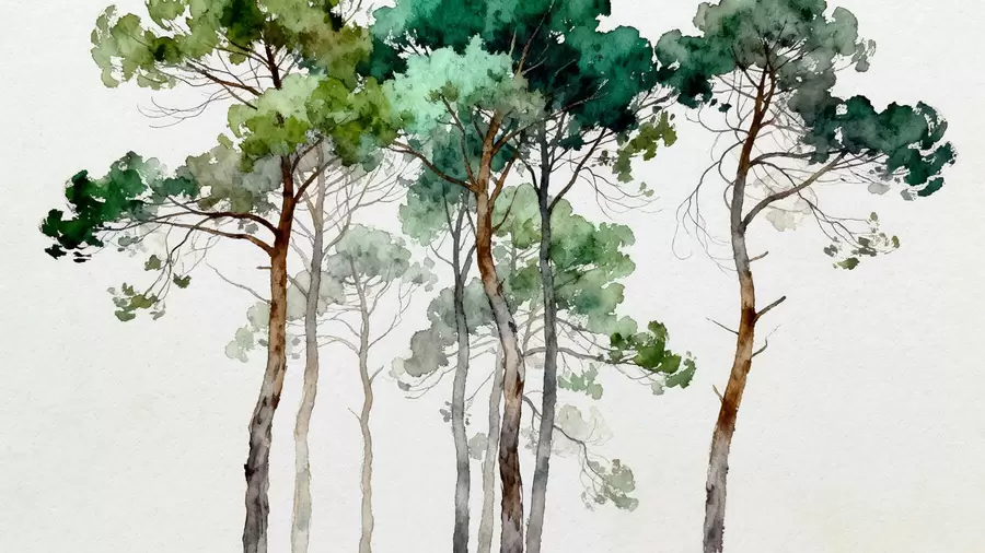 fototapet Pini vopsiți w05173