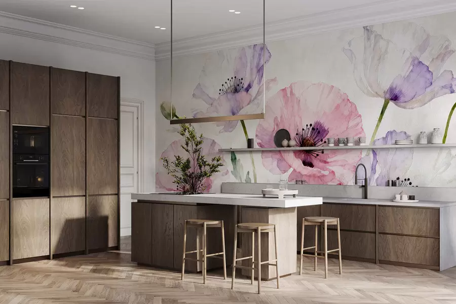 fototapet Papioane acuarelă w05174