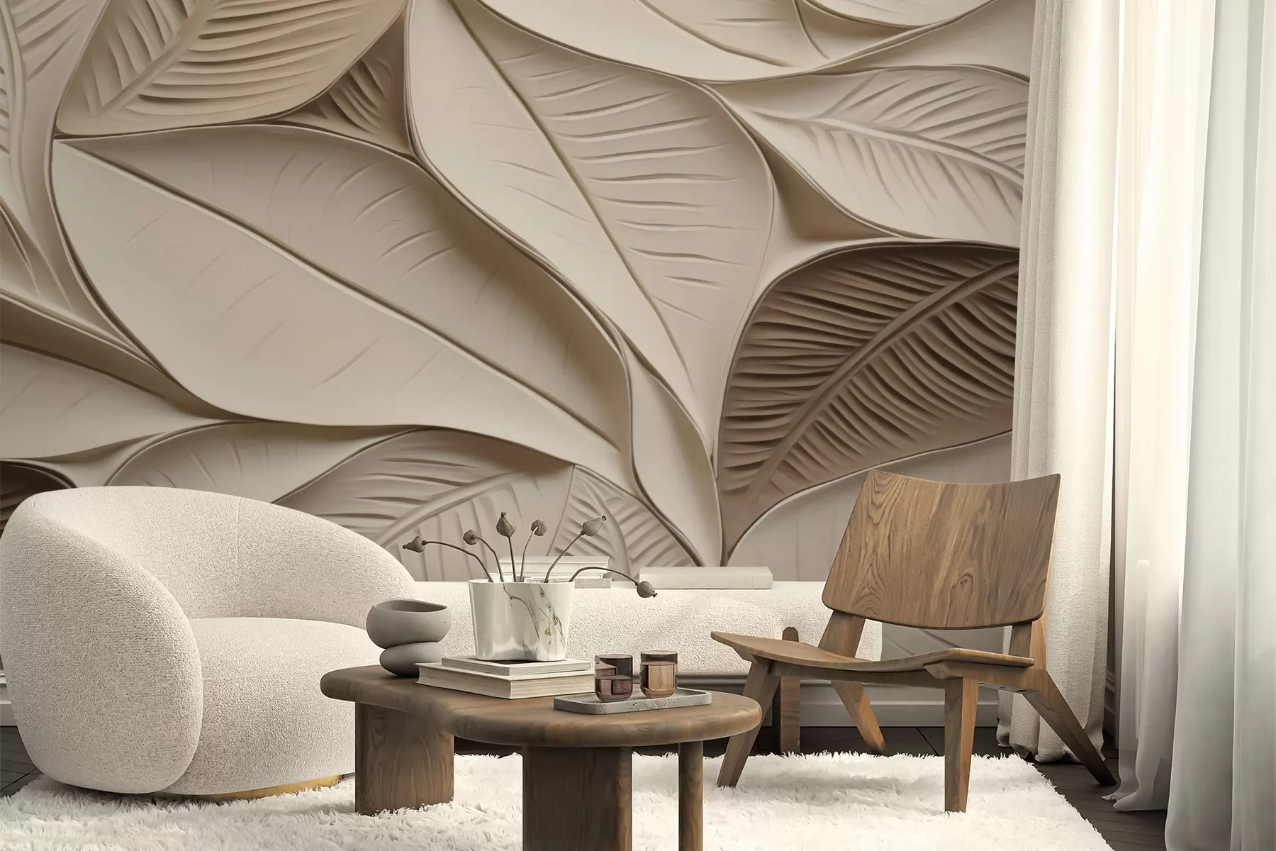 fototapet Frunze abstracte cu nervuri w05209