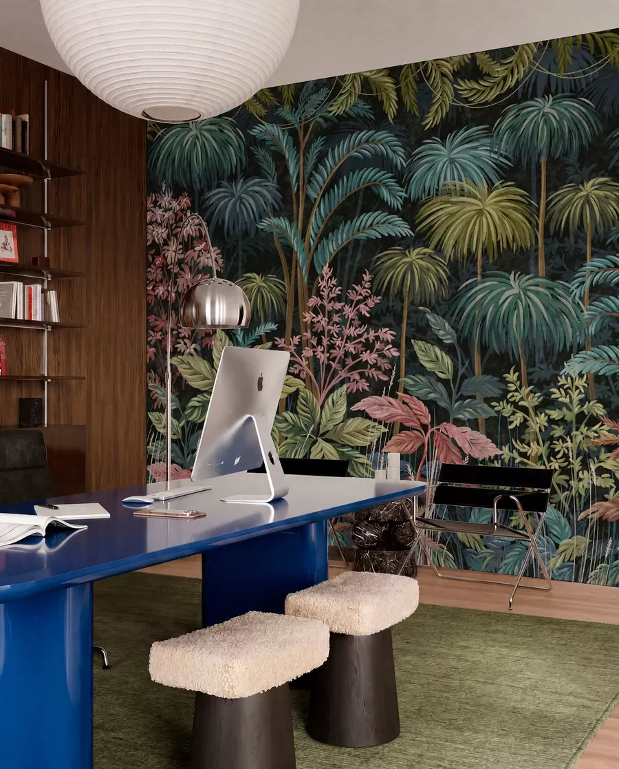 fototapet Frunziș tropical dens, cu frunze mari w05116