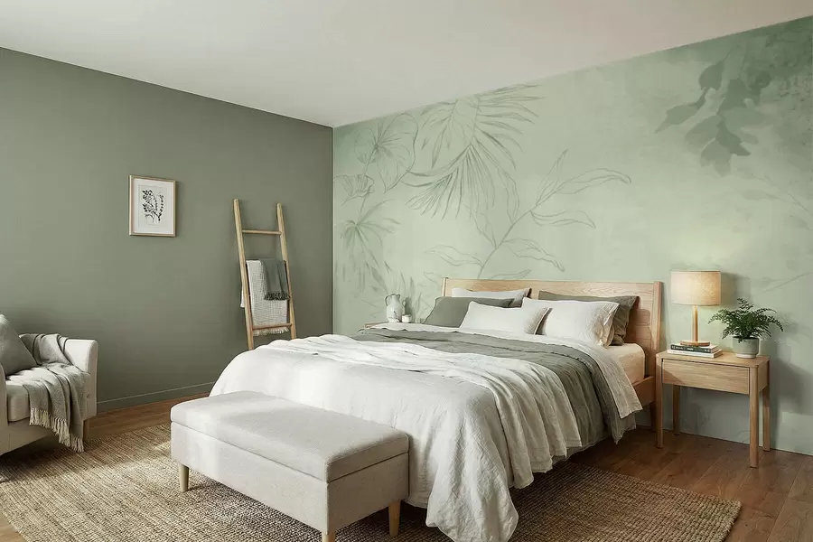 fototapet Plante liniare pe fundal albastru rece w05128v2