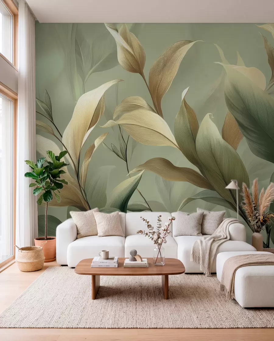 fototapet Frunze tropicale mari w09688