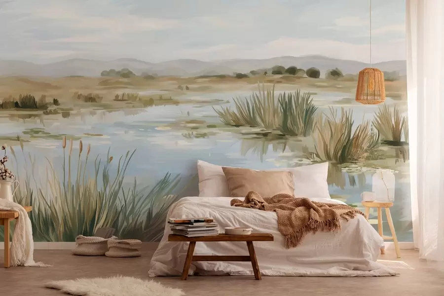 fototapet Lac liniștit și pașnic, peisaj pitoresc w05214