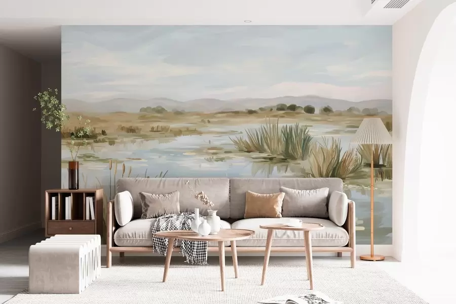 fototapet Lac liniștit și pașnic, peisaj pitoresc w05214