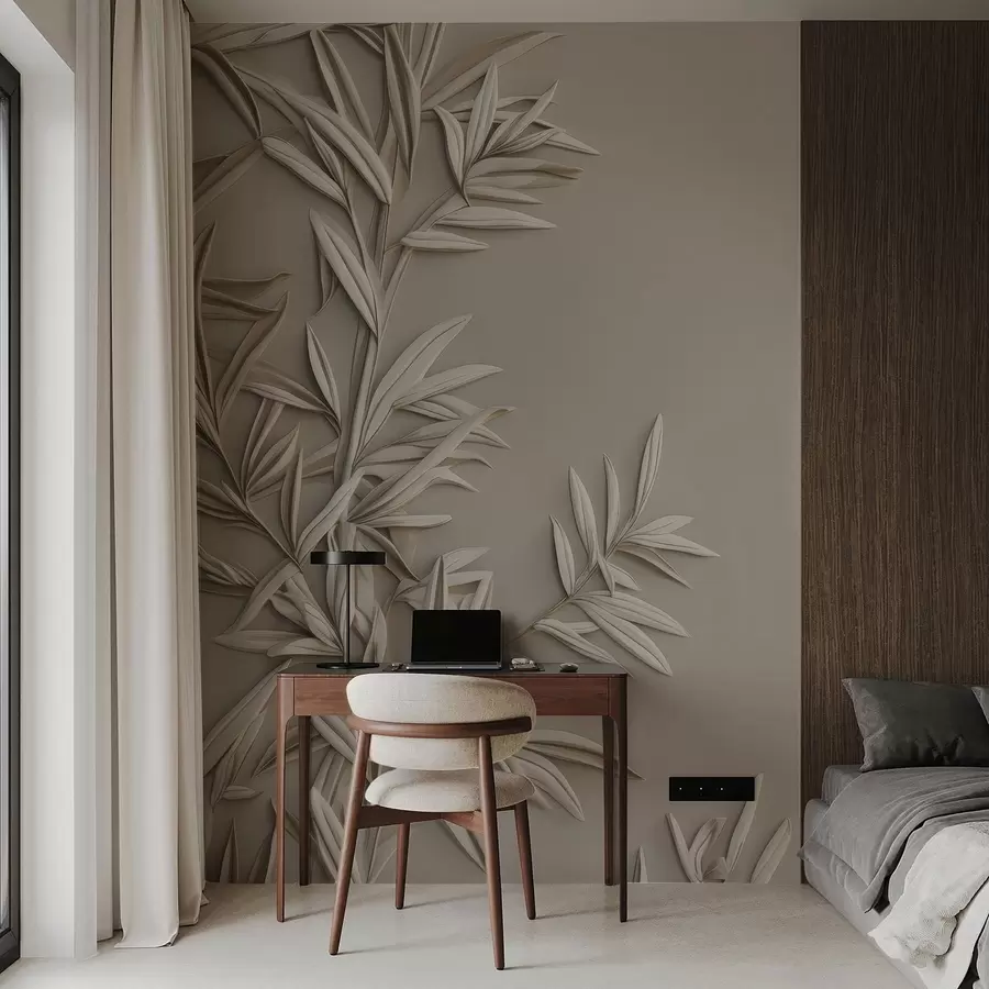 fototapet Imitarea frunzelor în basorelief w05244