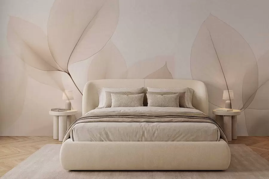 fototapet Floare albă cu linie fină w05268