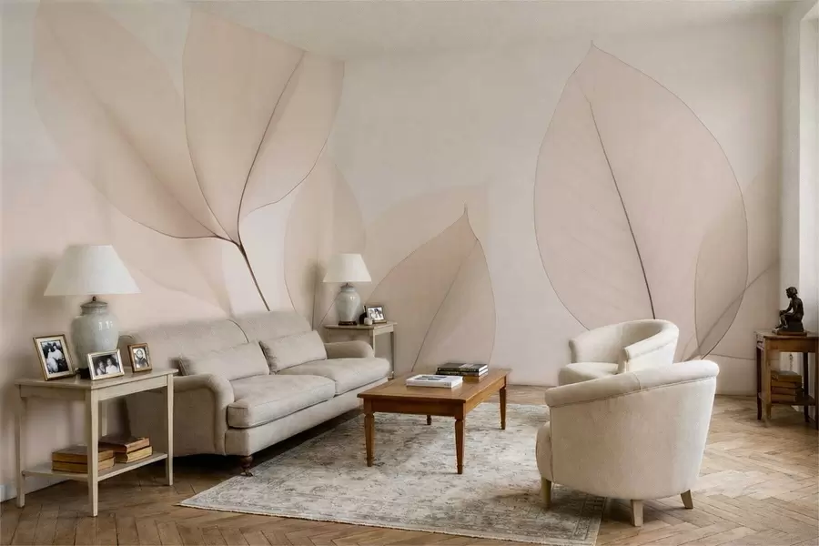 fototapet Floare albă cu linie fină w05268