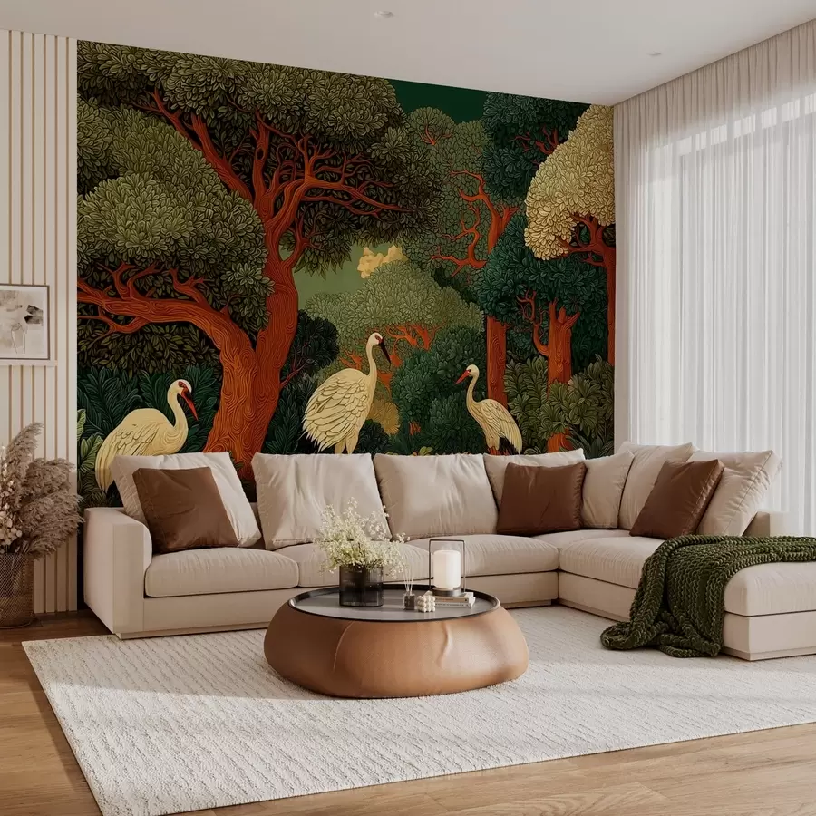 fototapet Pădure cu cocori w05259