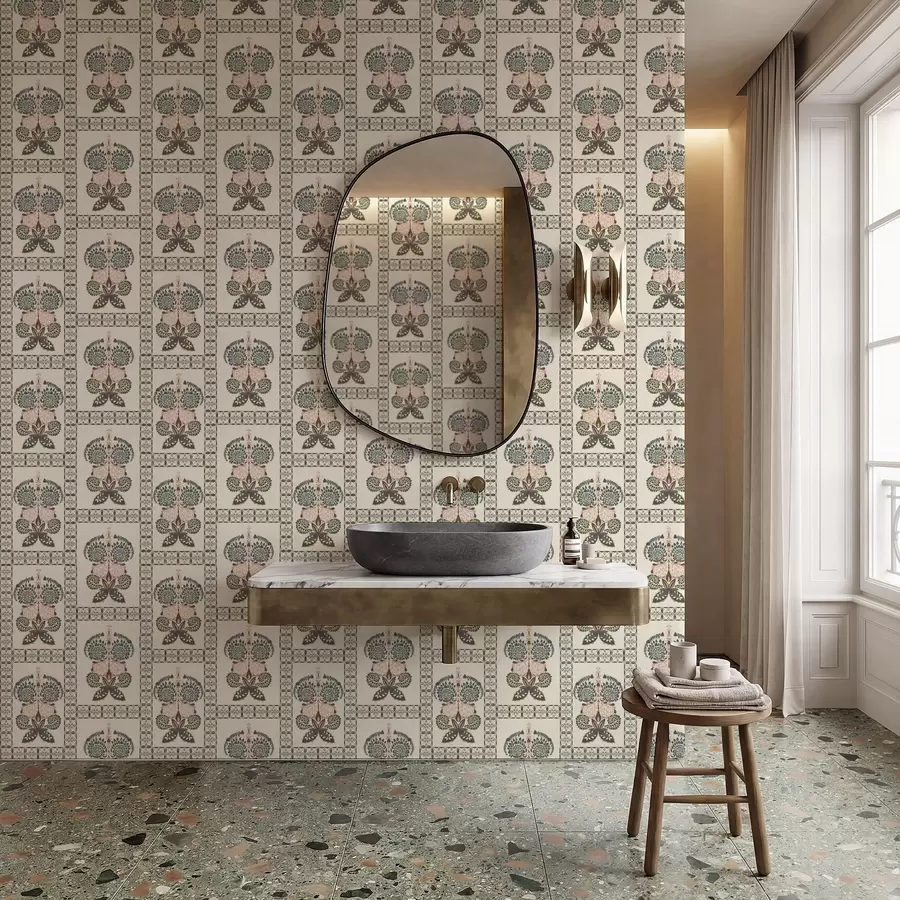 fototapet Model decorativ cu fluturi și flori a01125