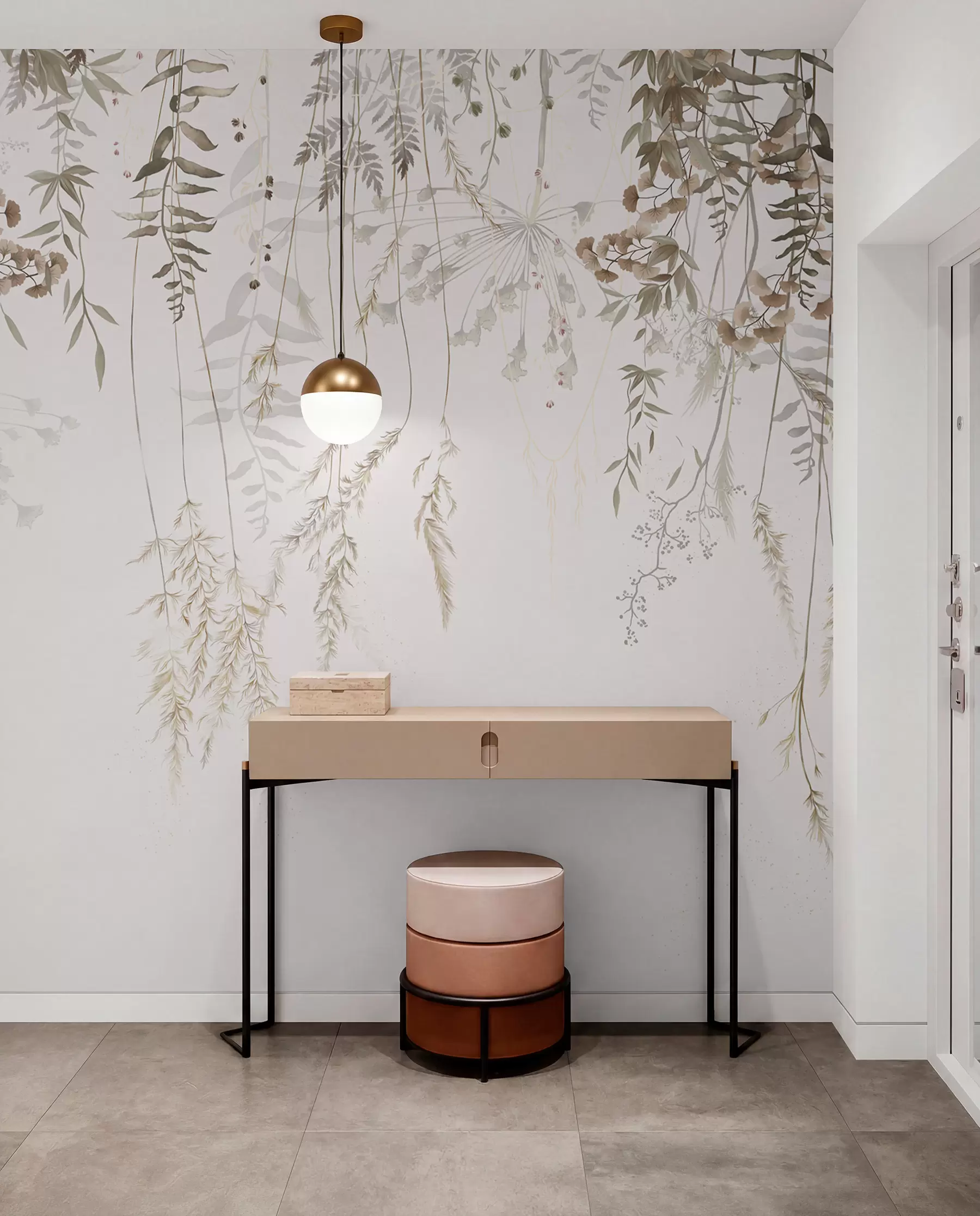 fototapet Plante sălbatice atârnate pe un fundal deschis la culoare w05320