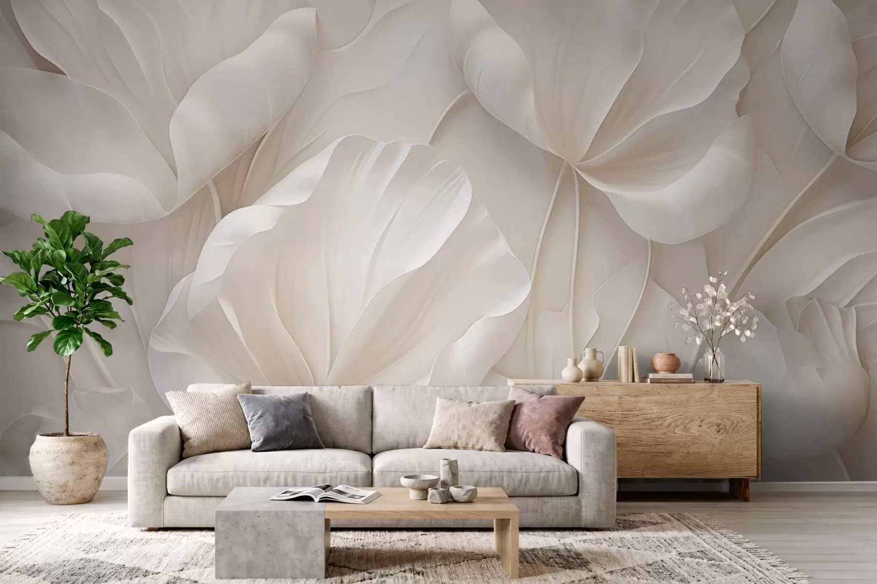 fototapet Flori sculptate din lumină cu petale delicate w05355