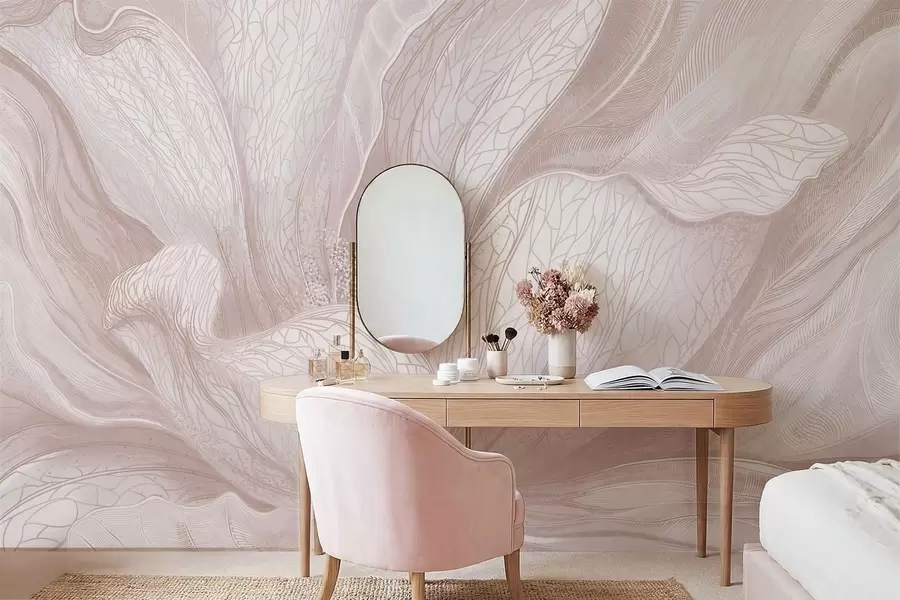 fototapet Floare abstractă în nuanțe de bej deschis w05119